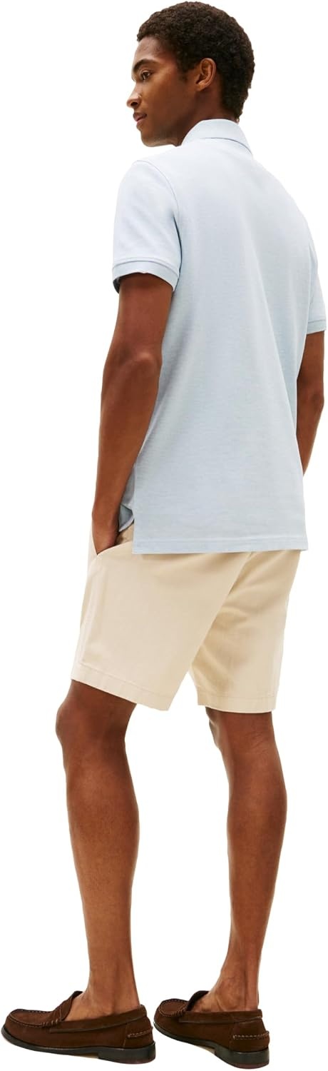 image:imageTommy Hilfiger Mens Short Sleeve Polo Shirts in Regular Fit With Stretch and Organic Pique CottonHeathered Blue Bros