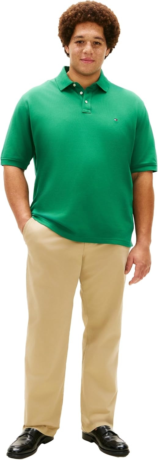 image:imageTommy Hilfiger Mens Short Sleeve Polo Shirts in Regular Fit With Stretch and Organic Pique CottonNouveau Green