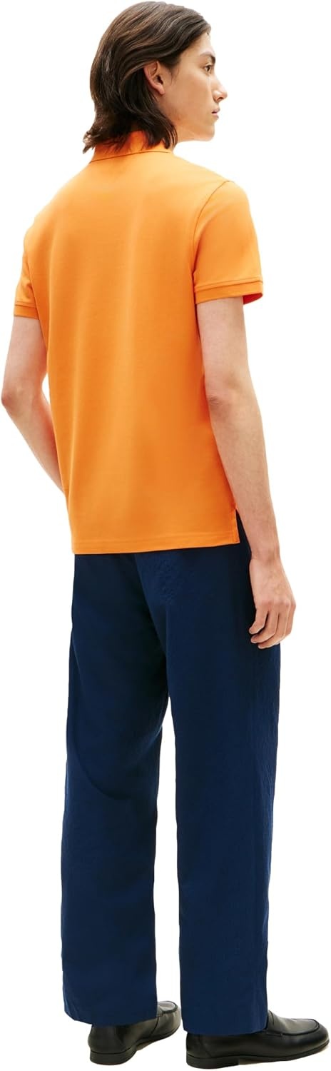 image:imageTommy Hilfiger Mens Short Sleeve Polo Shirts in Regular Fit With Stretch and Organic Pique CottonOrange Tulip
