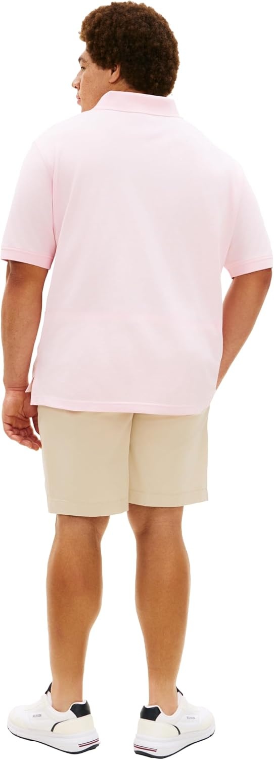 image:imageTommy Hilfiger Mens Short Sleeve Polo Shirts in Regular Fit With Stretch and Organic Pique CottonPink Lily