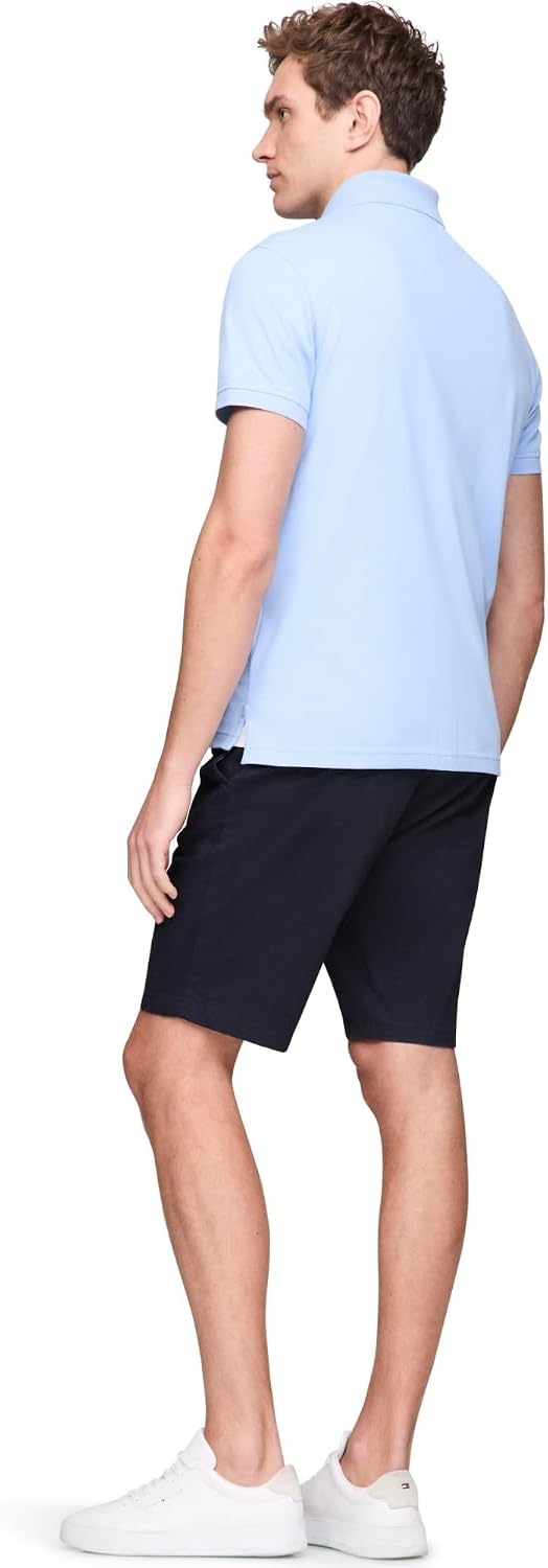 image:imageTommy Hilfiger Mens Short Sleeve Polo Shirts in Regular Fit With Stretch and Organic Pique CottonVessel Blue