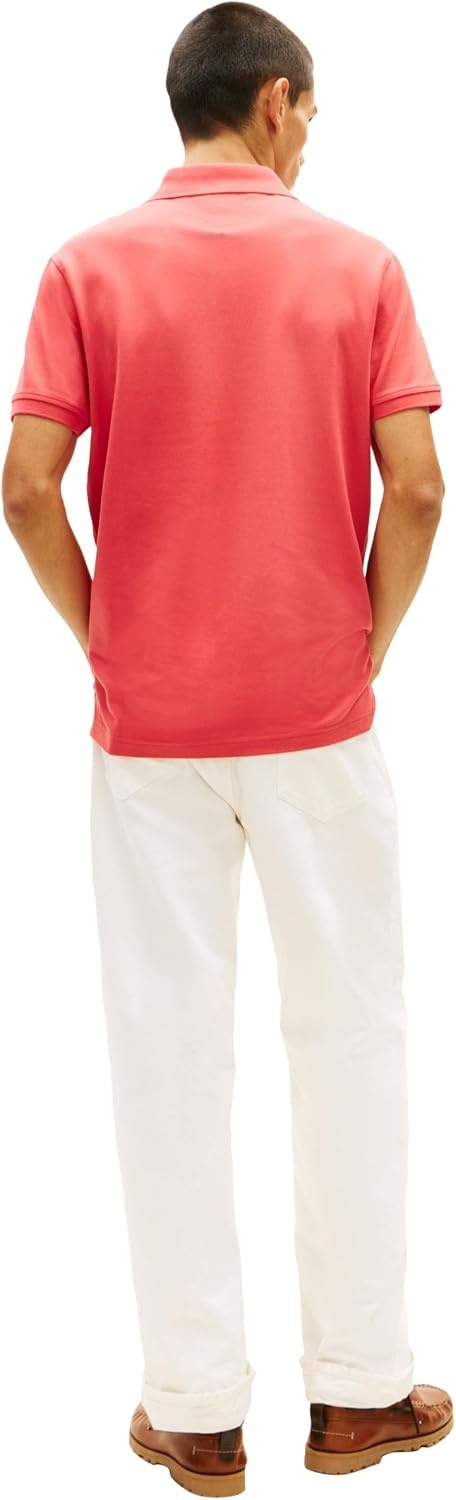 image:imageTommy Hilfiger Mens Short Sleeve Polo Shirts in Regular Fit With Stretch and Organic Pique CottonVintage Red