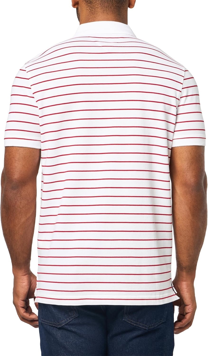 image:imageTommy Hilfiger Mens Short Sleeve Polo Shirts in Regular Fit With Stretch and Organic Pique CottonWhite Medium Red