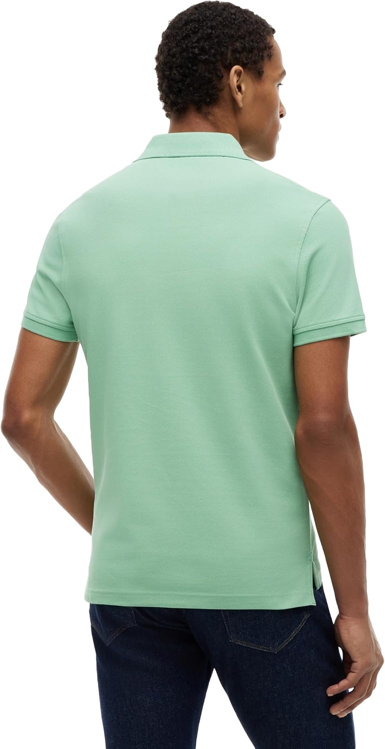 image:imageTommy Hilfiger Mens Short Sleeve Polo Shirts in Slim Fit with Stretch and Organic Pique CottonCut Grass
