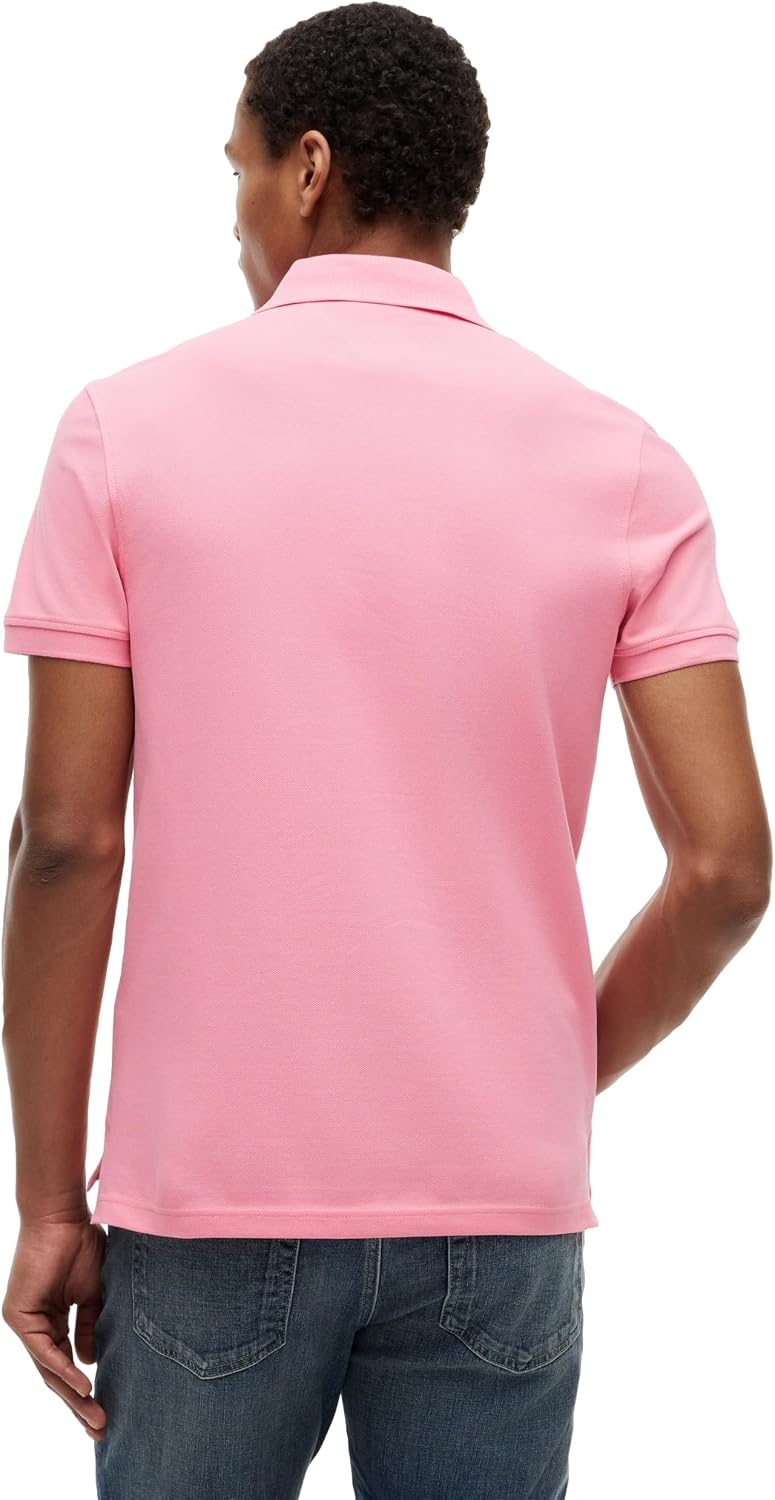 image:imageTommy Hilfiger Mens Short Sleeve Polo Shirts in Slim Fit with Stretch and Organic Pique CottonDoll Pink