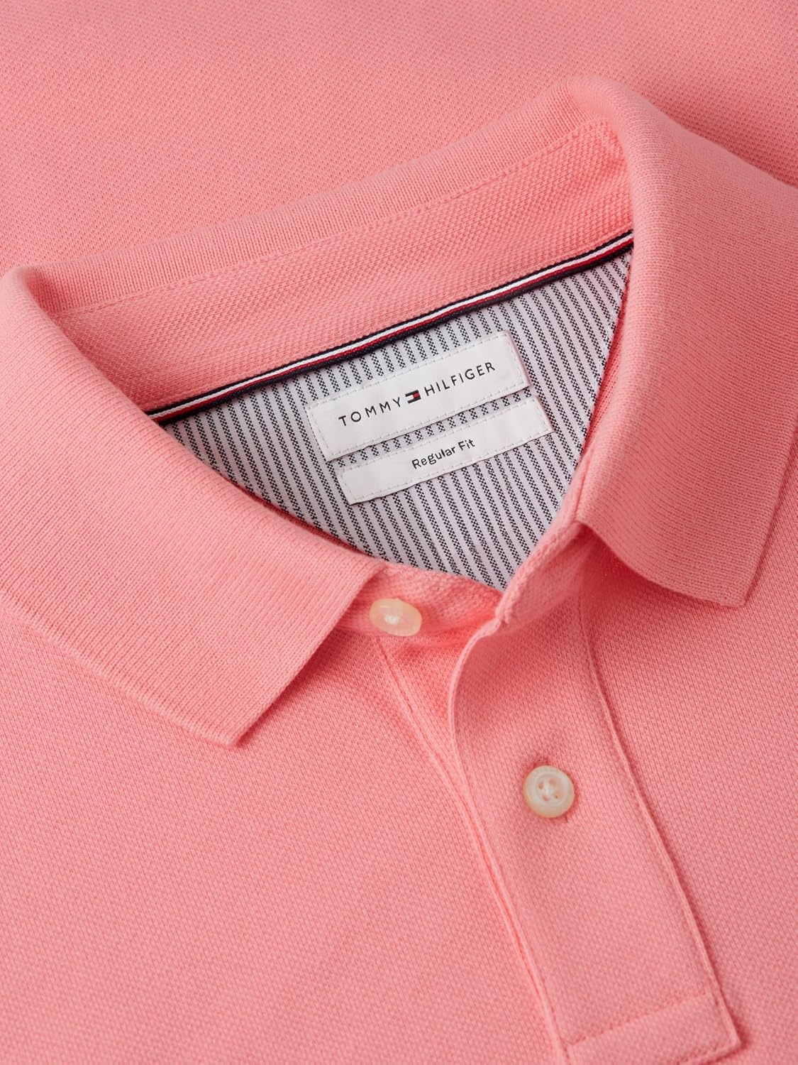 image:imageTommy Hilfiger Mens Short Sleeve Polo Shirts in Slim Fit with Stretch and Organic Pique CottonDoll Pink
