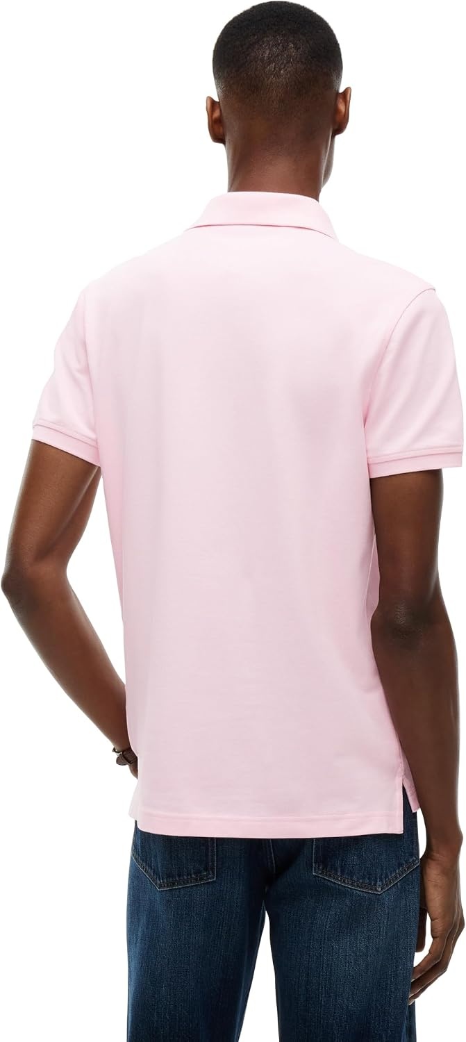 image:imageTommy Hilfiger Mens Short Sleeve Polo Shirts in Slim Fit with Stretch and Organic Pique CottonDuchess Pink