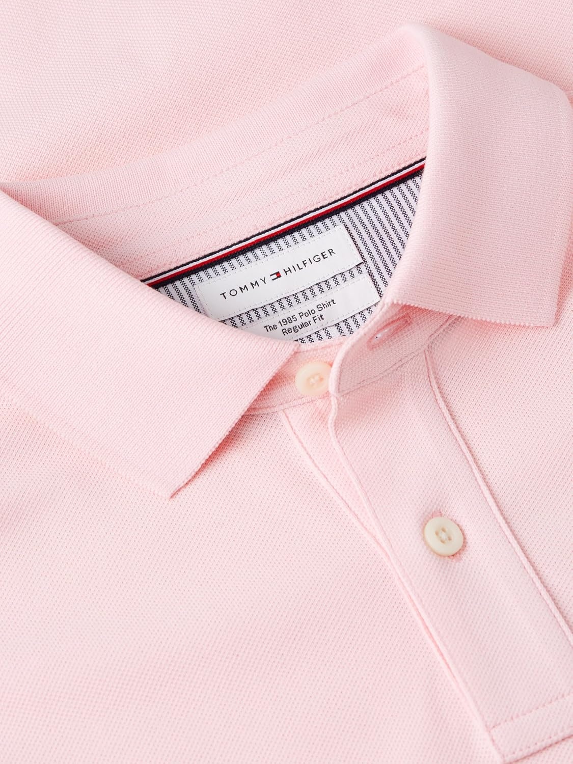image:imageTommy Hilfiger Mens Short Sleeve Polo Shirts in Slim Fit with Stretch and Organic Pique CottonDuchess Pink