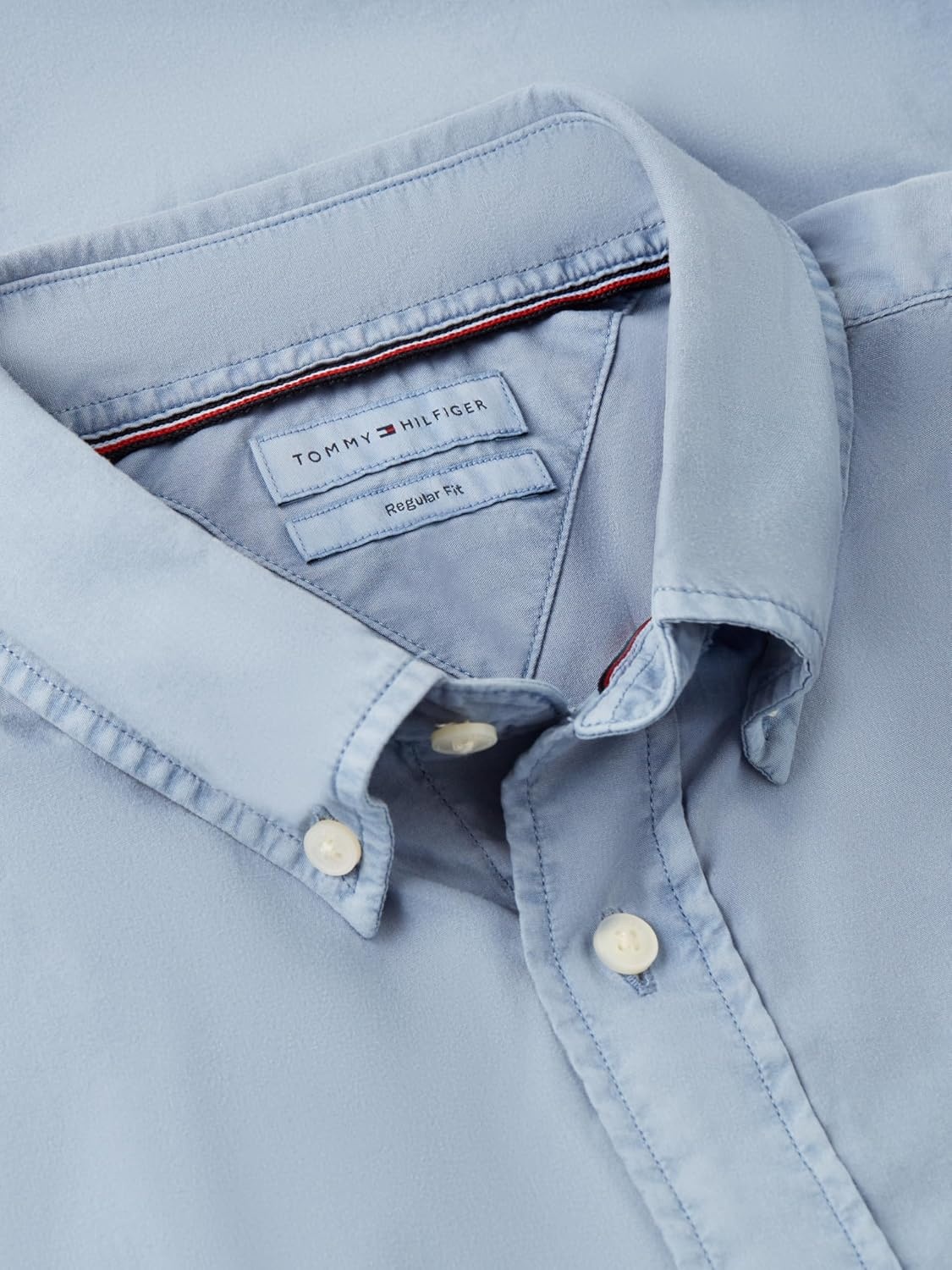 image:imageTommy Hilfiger Mens Short Sleeve Poplin Shirts in Regular Fit Mens Button Down ShirtsBrisk Blue