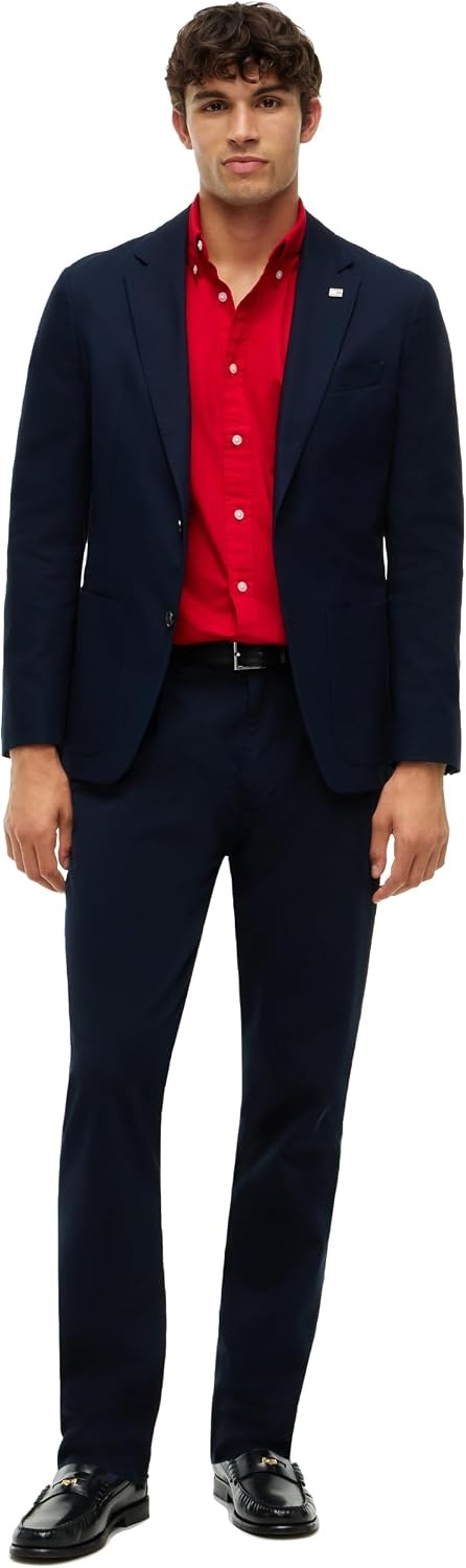 image:imageTommy Hilfiger Mens Short Sleeve Poplin Shirts in Regular Fit Mens Button Down ShirtsMedium Red