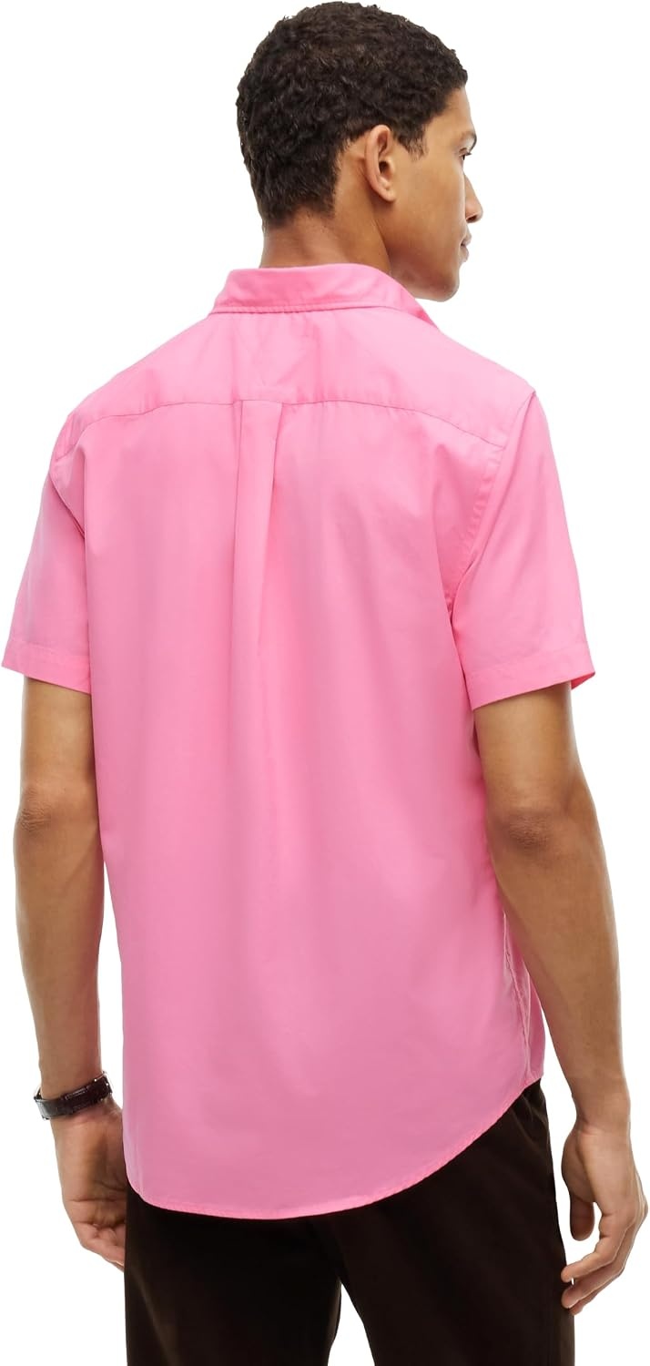 image:imageTommy Hilfiger Mens Short Sleeve Poplin Shirts in Regular Fit Mens Button Down ShirtsSynthetic Blush