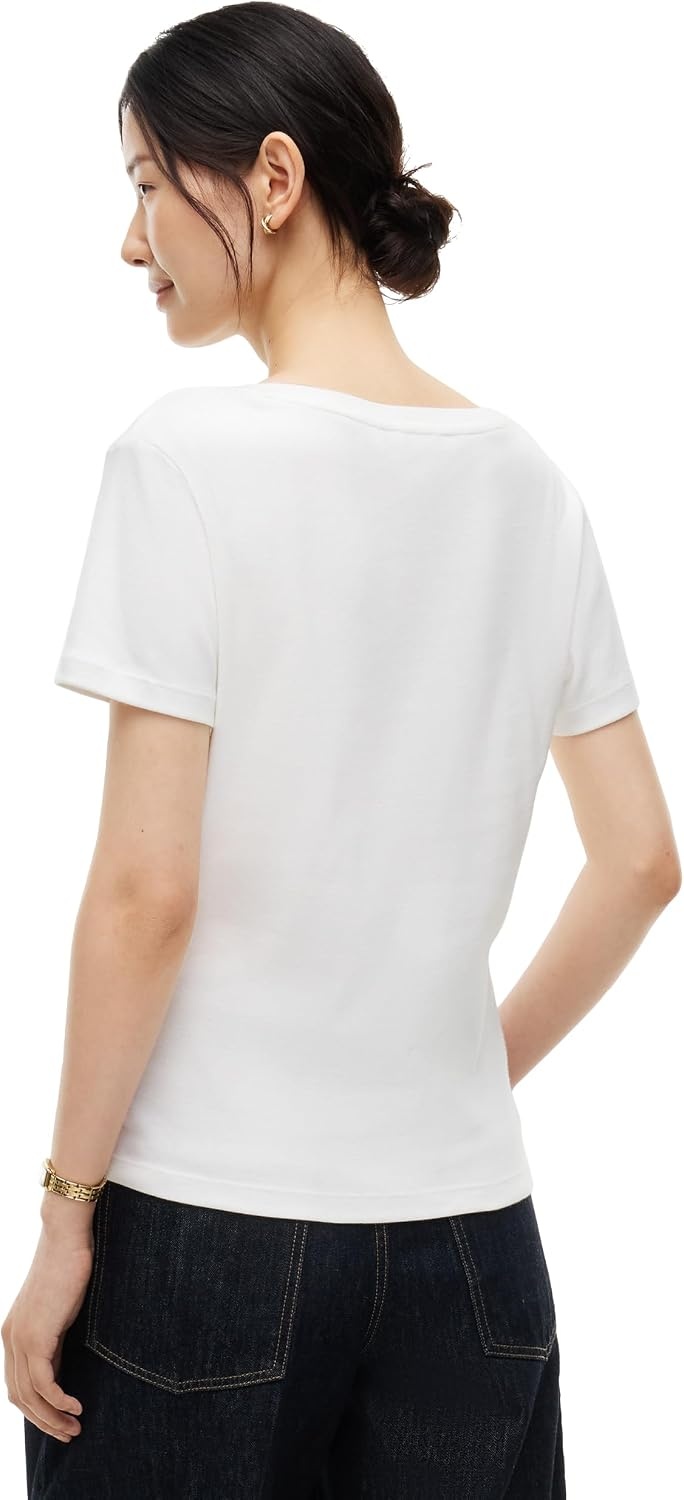 image:imageTommy Hilfiger Womens Basic Short Sleeve Cotton VNeck TShirtEcru