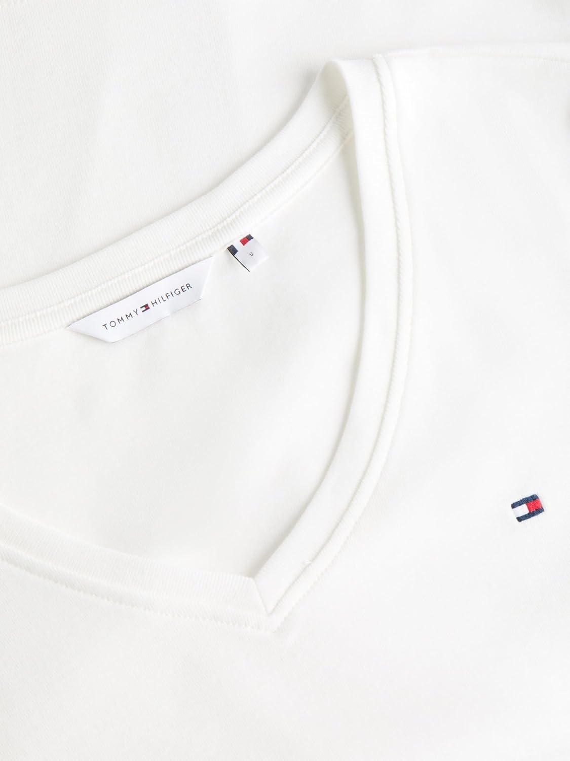 image:imageTommy Hilfiger Womens Basic Short Sleeve Cotton VNeck TShirtEcru