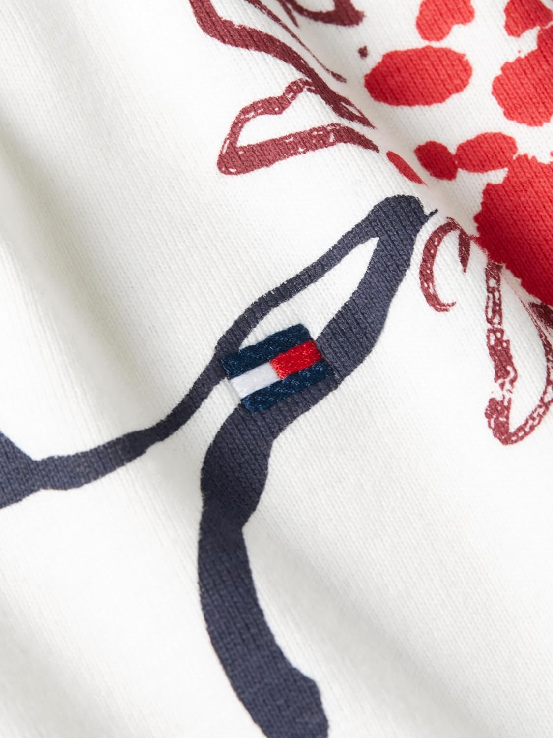 image:imageTommy Hilfiger Womens Basic Short Sleeve Cotton VNeck TShirtLinear Poppy Watercolor