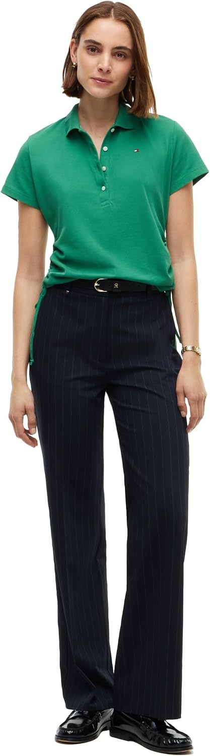 image:imageTommy Hilfiger Womens Cotton Pique Short Sleeve Polo Shirt in Classic Fit with StretchAlaskan Green