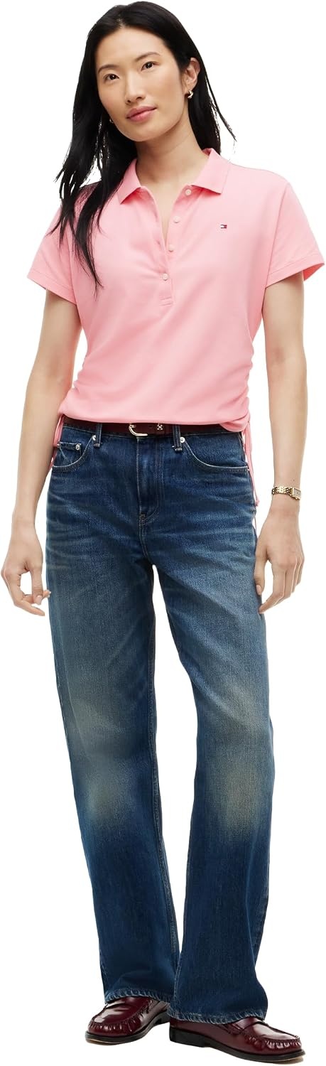 image:imageTommy Hilfiger Womens Cotton Pique Short Sleeve Polo Shirt in Classic Fit with StretchCarnation Pink