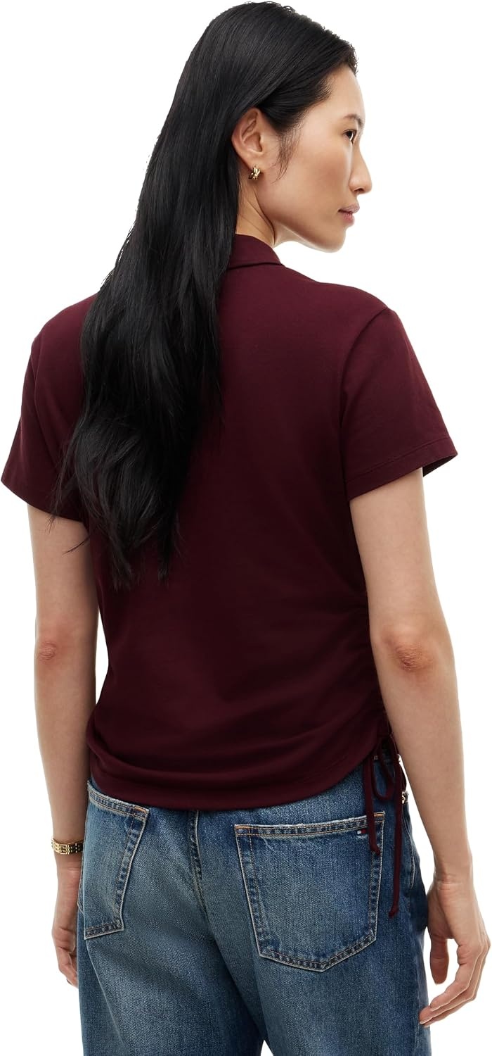 image:imageTommy Hilfiger Womens Cotton Pique Short Sleeve Polo Shirt in Classic Fit with StretchDeep Burgundy