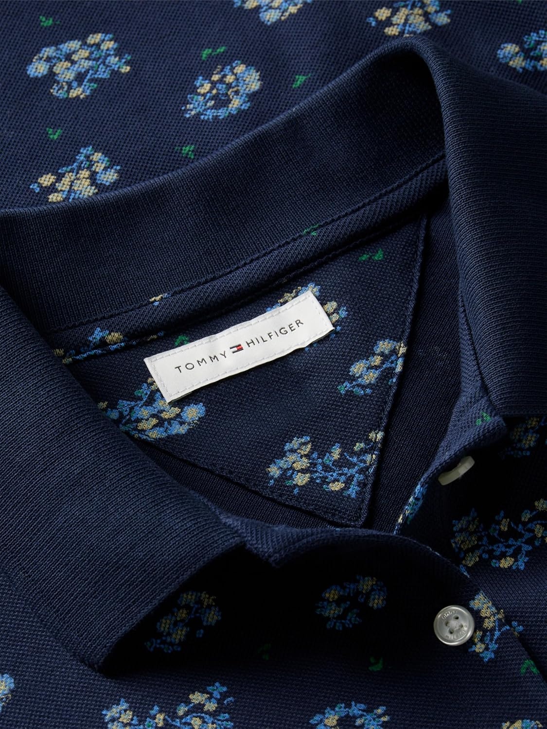 image:imageTommy Hilfiger Womens Cotton Pique Short Sleeve Polo Shirt in Classic Fit with StretchTraditional Floral Dark Blue