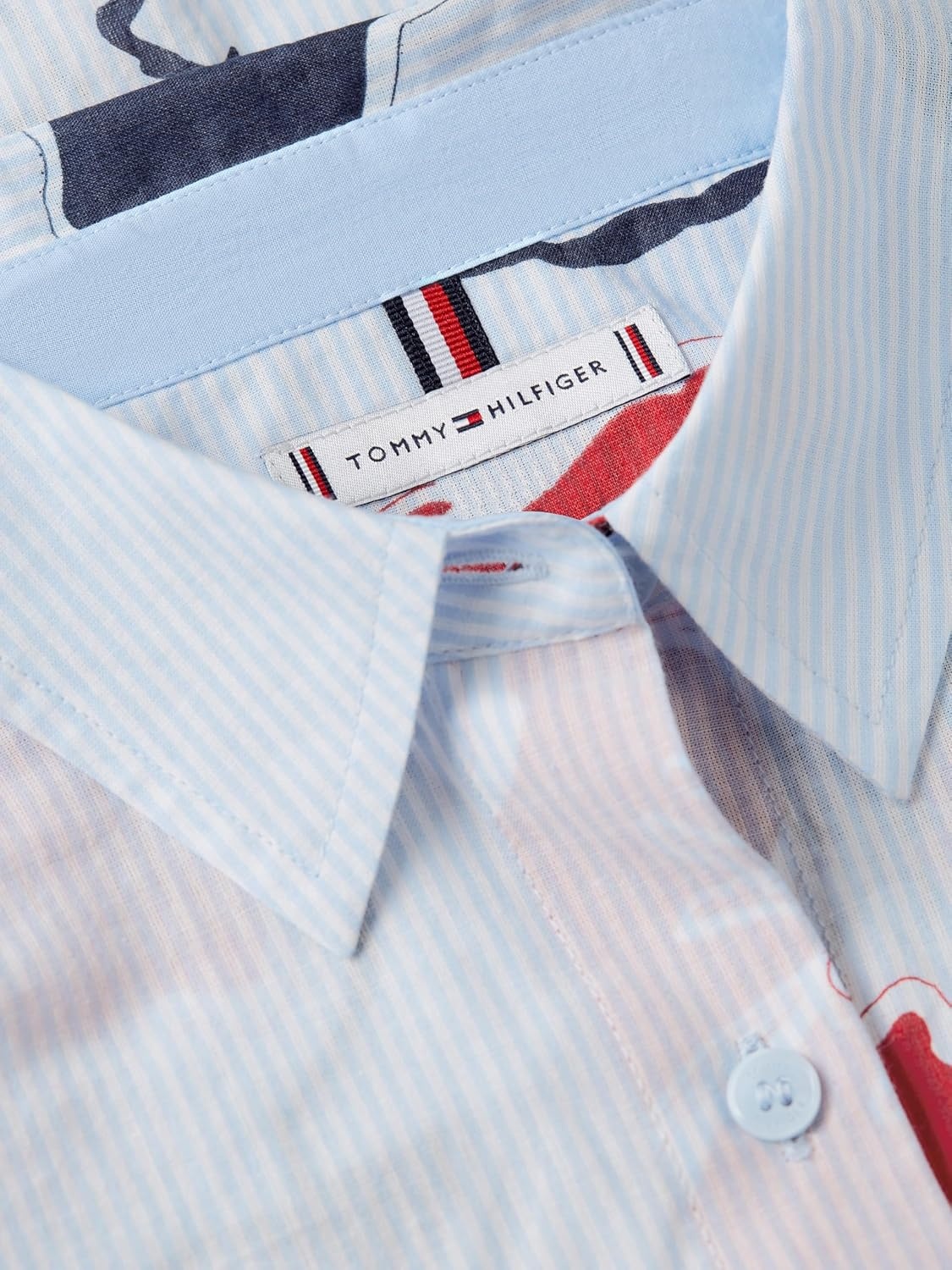 image:imageTommy Hilfiger Womens Cotton Poplin Long Sleeve Button Down Shirt in Regular Fit with Roll Up SleeveIthaca Poppy Print