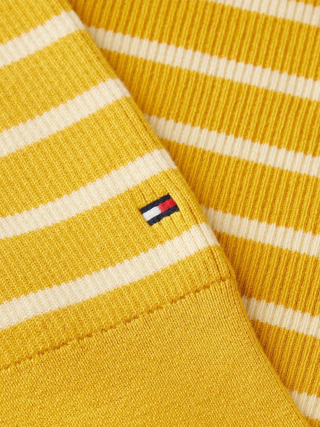 image:imageTommy Hilfiger Womens Cotton Sleeveless Button Down Polo Shirt in Slim FitBreton Stripe Ornamental Yellow Frozen Cust