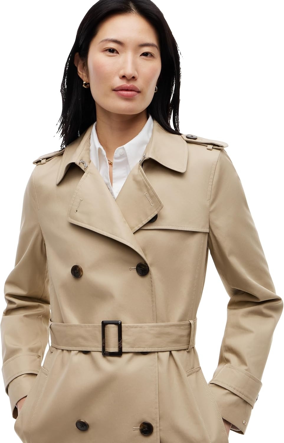 image:imageTommy Hilfiger Womens Lightweight Cotton Trenchcoat With BeltBeige