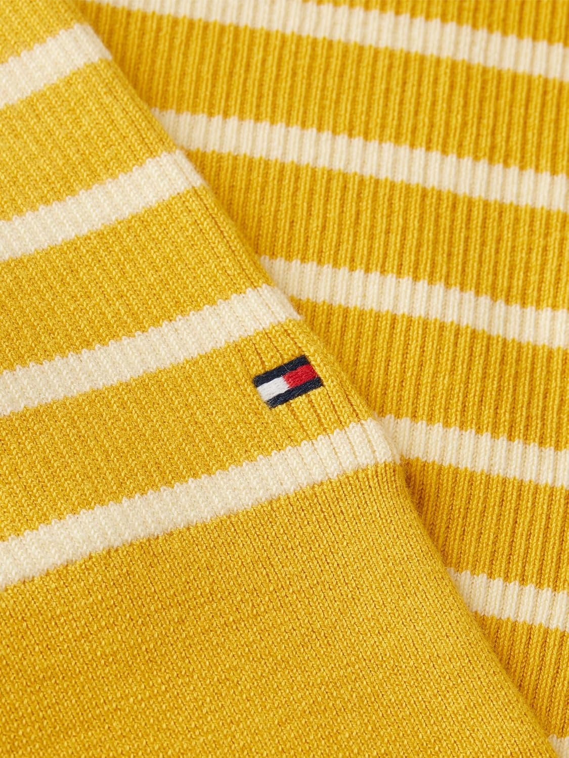 image:imageTommy Hilfiger Womens Lightweight Long Sleeve Cotton Cardigan Polo SweaterBreton Stripe Ornamental Yellow Frozen Cust