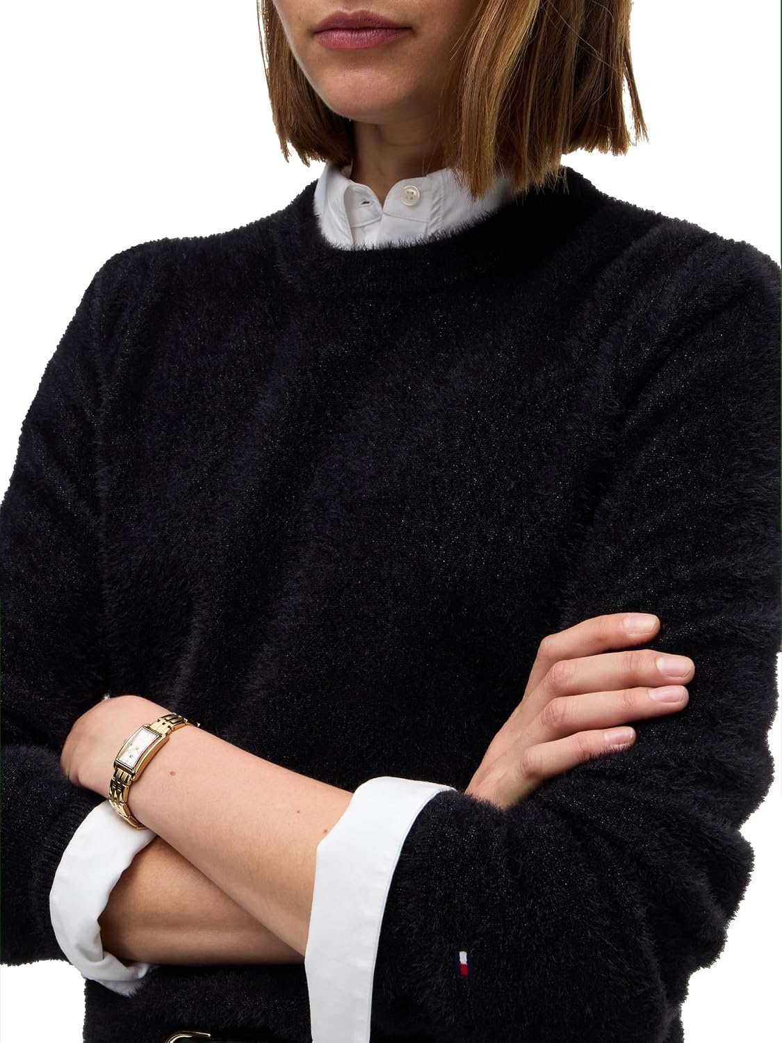 image:imageTommy Hilfiger Womens Lightweight Long Sleeve Crewneck Sweater PulloverBlack