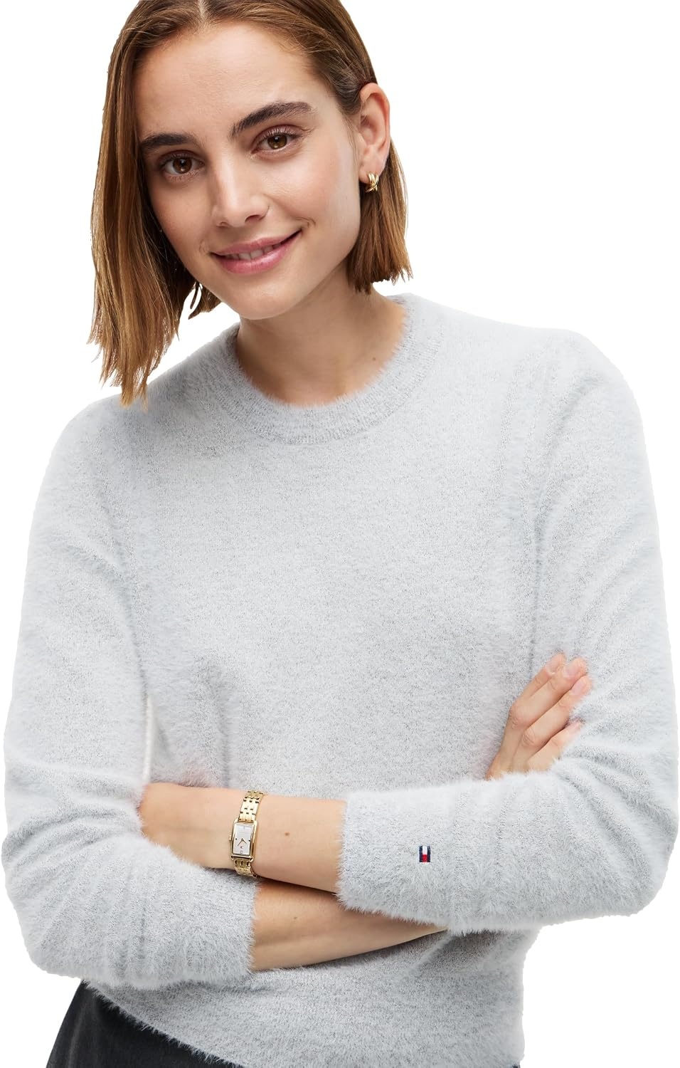 image:imageTommy Hilfiger Womens Lightweight Long Sleeve Crewneck Sweater PulloverLight Grey Heather