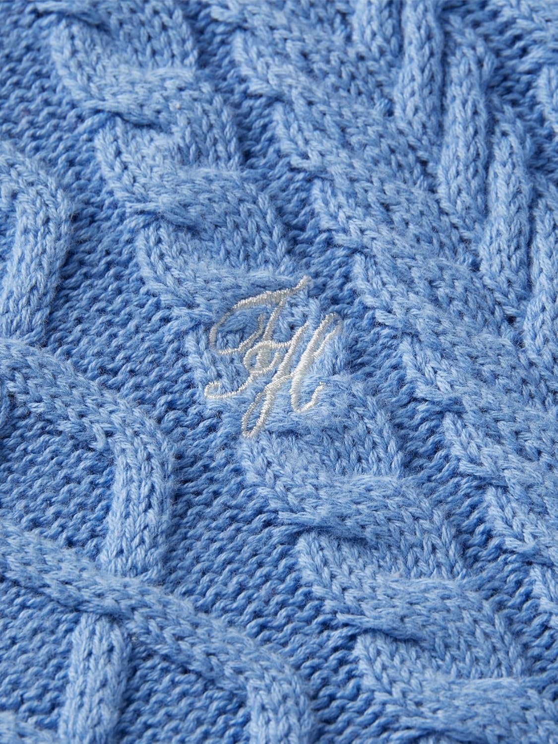 image:imageTommy Hilfiger Womens Long Sleeve Cable Knit VNeck Pullover SweaterCloudy Blue