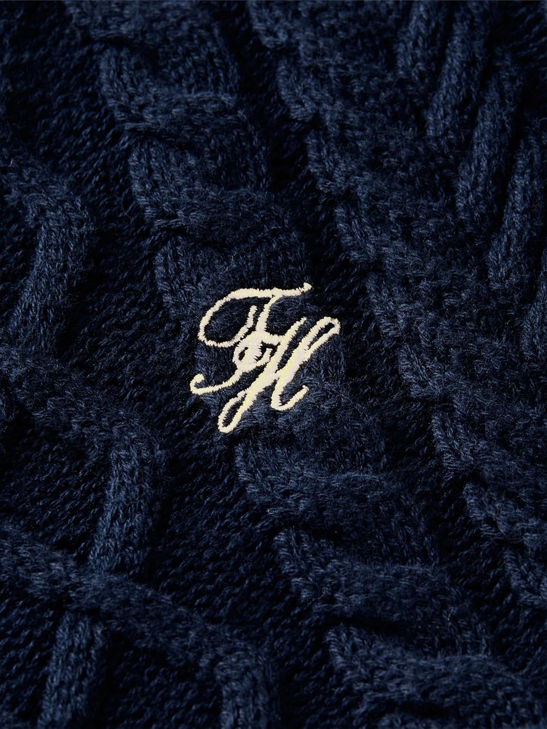 image:imageTommy Hilfiger Womens Long Sleeve Cable Knit VNeck Pullover SweaterDark Blue