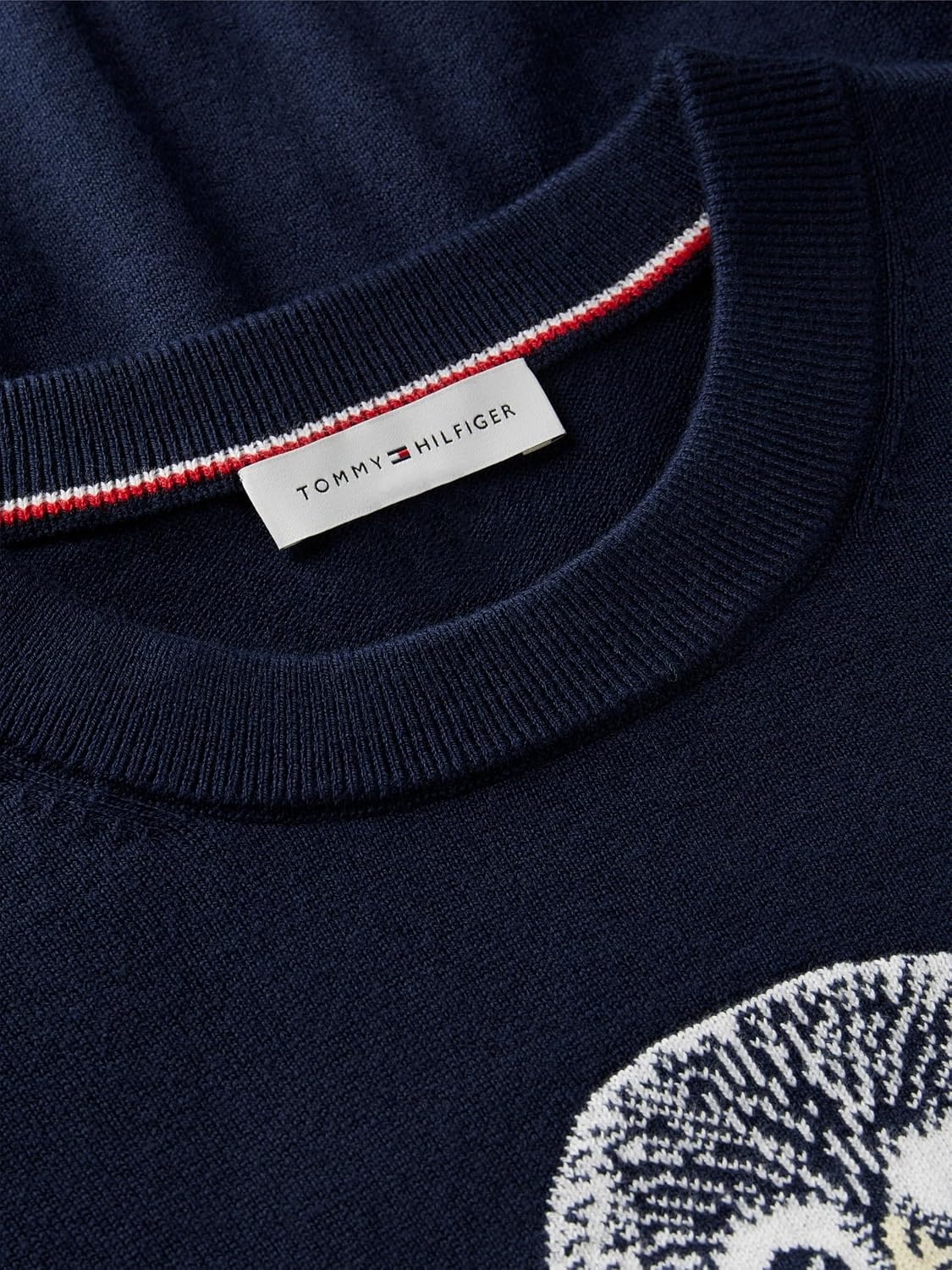 image:imageTommy Hilfiger Womens Long Sleeve Cotton Crewneck Graphic Sweater PulloverDark Blue Baby Penguin