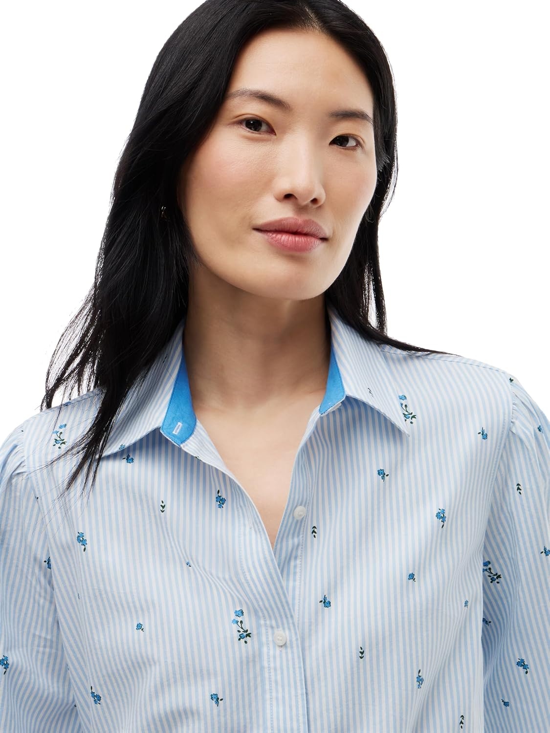 image:imageTommy Hilfiger Womens Long Sleeve Cotton Puff Sleeve DressDitsy Floral Ithaca Copenhagen Blue