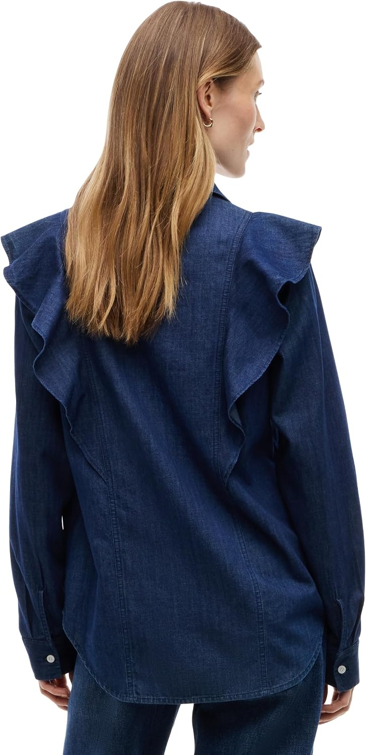 image:imageTommy Hilfiger Womens Long Sleeve Denim Button Down Shirt in Relaxed FitRinse