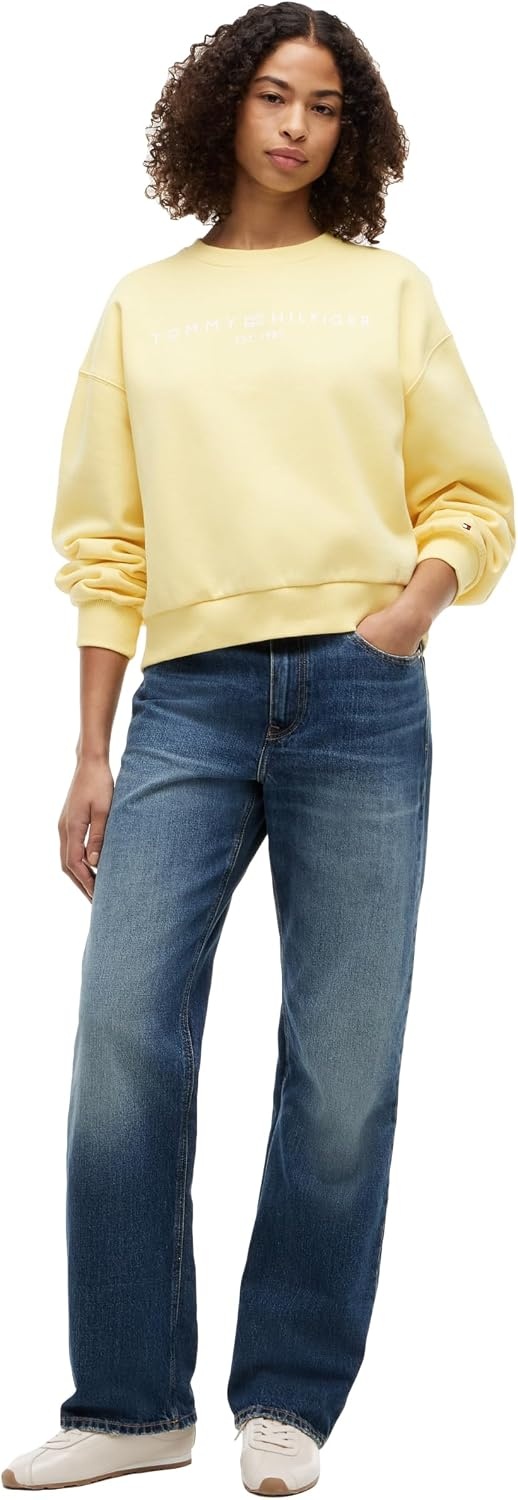 image:imageTommy Hilfiger Womens Medium Weight Crew Neck Sweatshirt Pullover With LogoCitronella