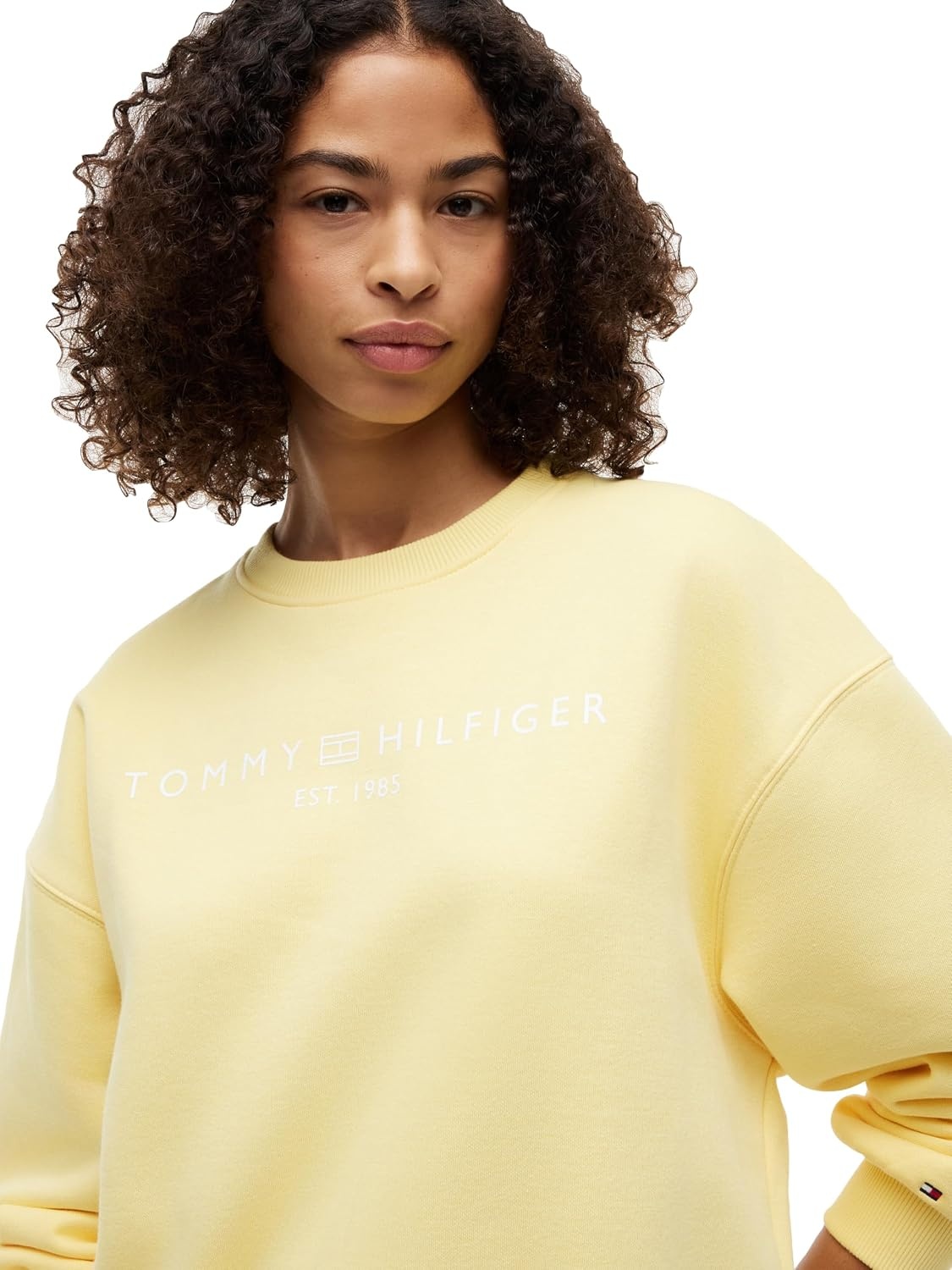 image:imageTommy Hilfiger Womens Medium Weight Crew Neck Sweatshirt Pullover With LogoCitronella
