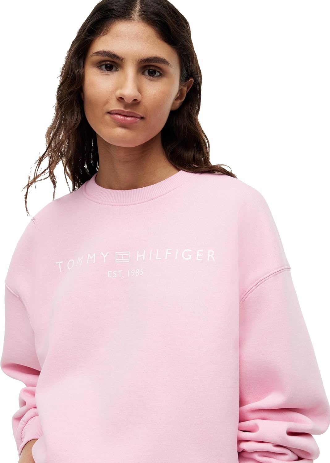image:imageTommy Hilfiger Womens Medium Weight Crew Neck Sweatshirt Pullover With LogoClassic Pink