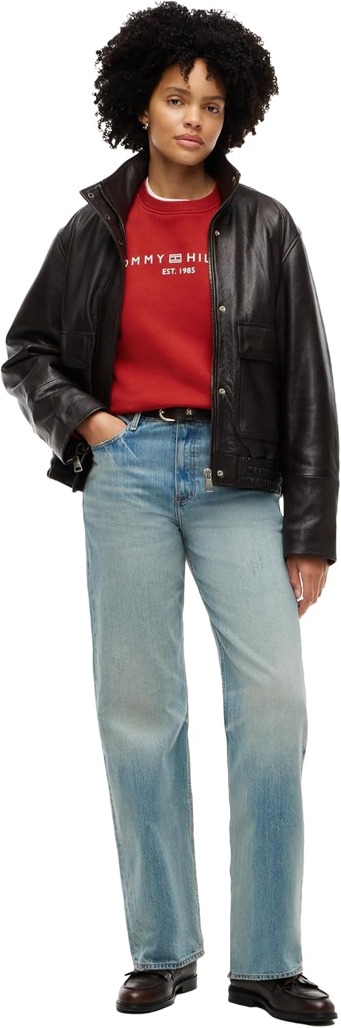 image:imageTommy Hilfiger Womens Medium Weight Crew Neck Sweatshirt Pullover With LogoDark Magma