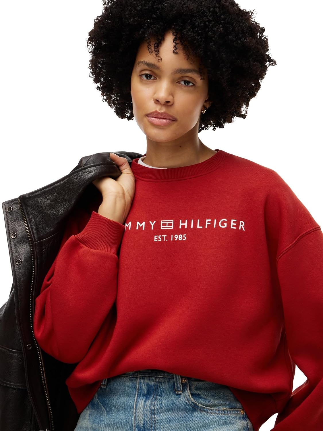 image:imageTommy Hilfiger Womens Medium Weight Crew Neck Sweatshirt Pullover With LogoDark Magma