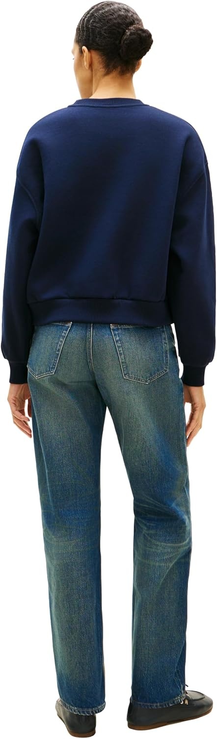 image:imageTommy Hilfiger Womens Medium Weight Crew Neck Sweatshirt Pullover With LogoDark Night Navy