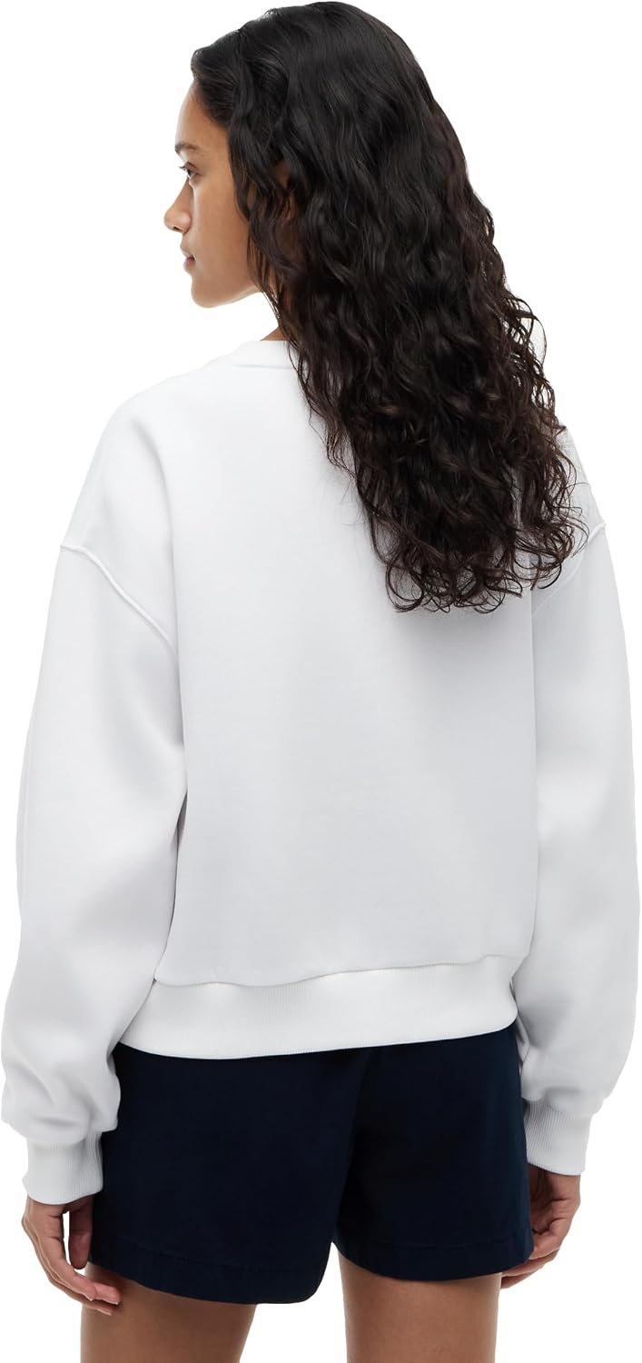 image:imageTommy Hilfiger Womens Medium Weight Crew Neck Sweatshirt Pullover With LogoOptic White