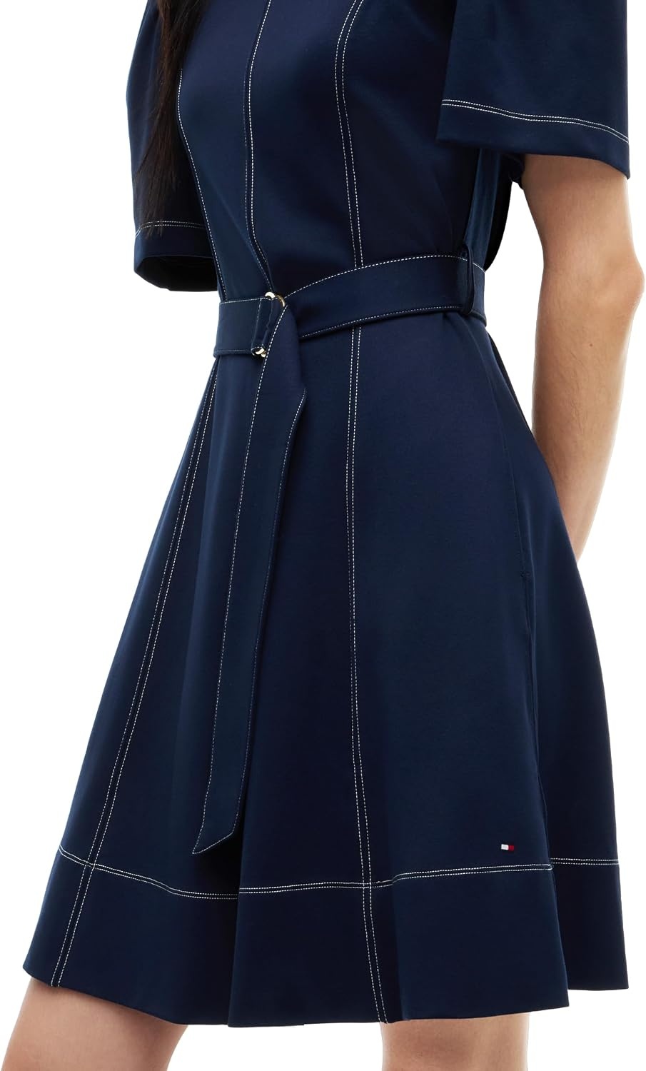 image:imageTommy Hilfiger Womens Short Sleeve Dress with BeltDark Blue
