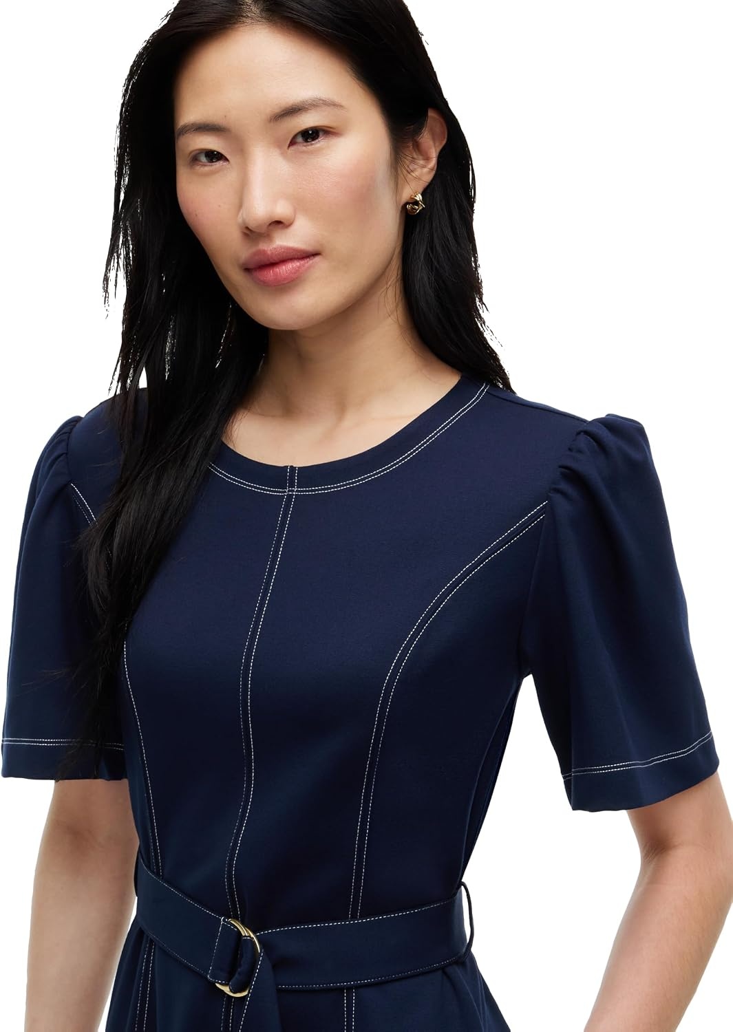 image:imageTommy Hilfiger Womens Short Sleeve Dress with BeltDark Blue