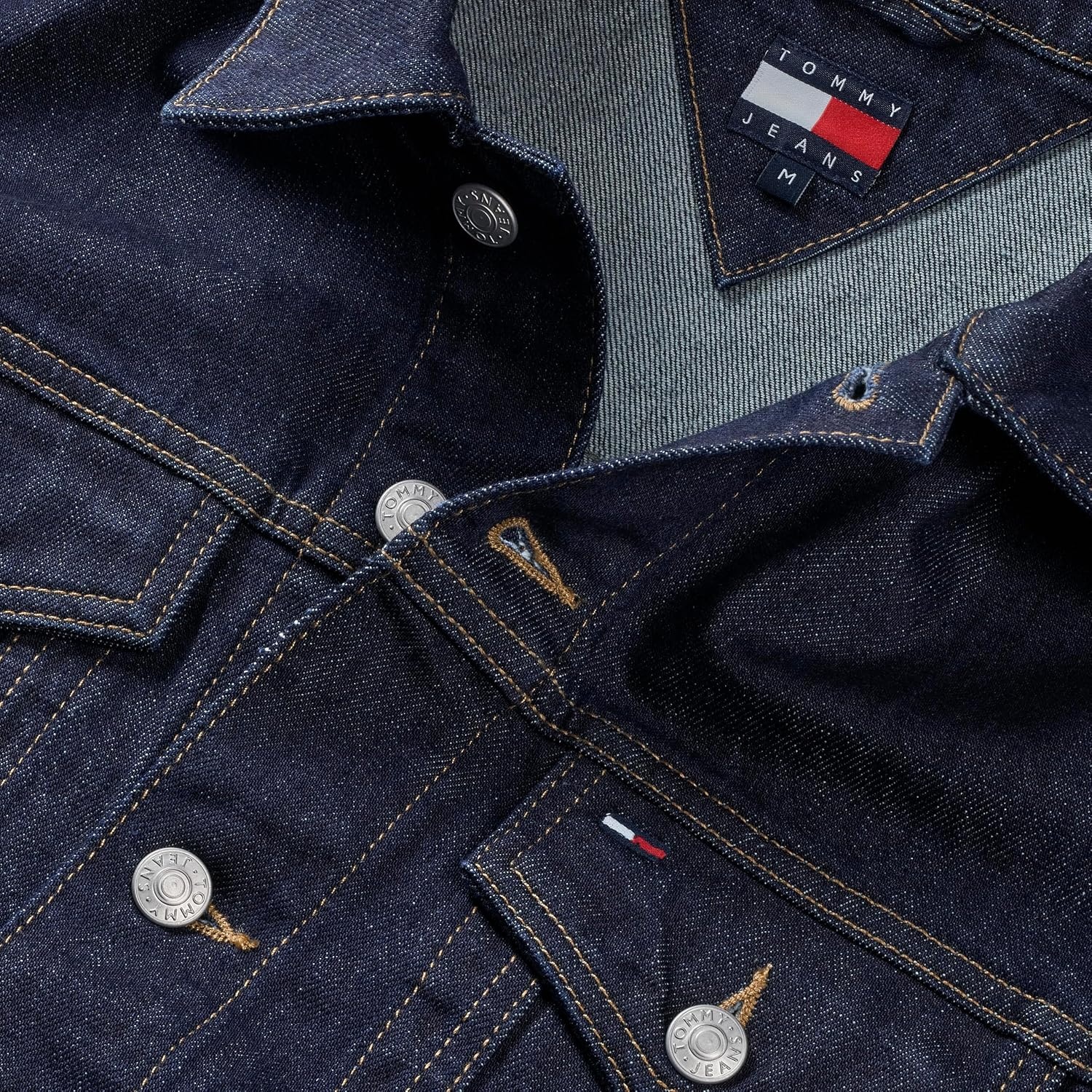 image:imageTommy Jeans Mens Lightweight Denim Trucker Jacket With Embroidered LogoDenim Dark