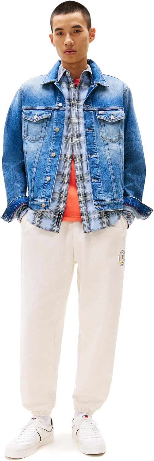 image:imageTommy Jeans Mens Lightweight Denim Trucker Jacket With Embroidered LogoDenim Medium