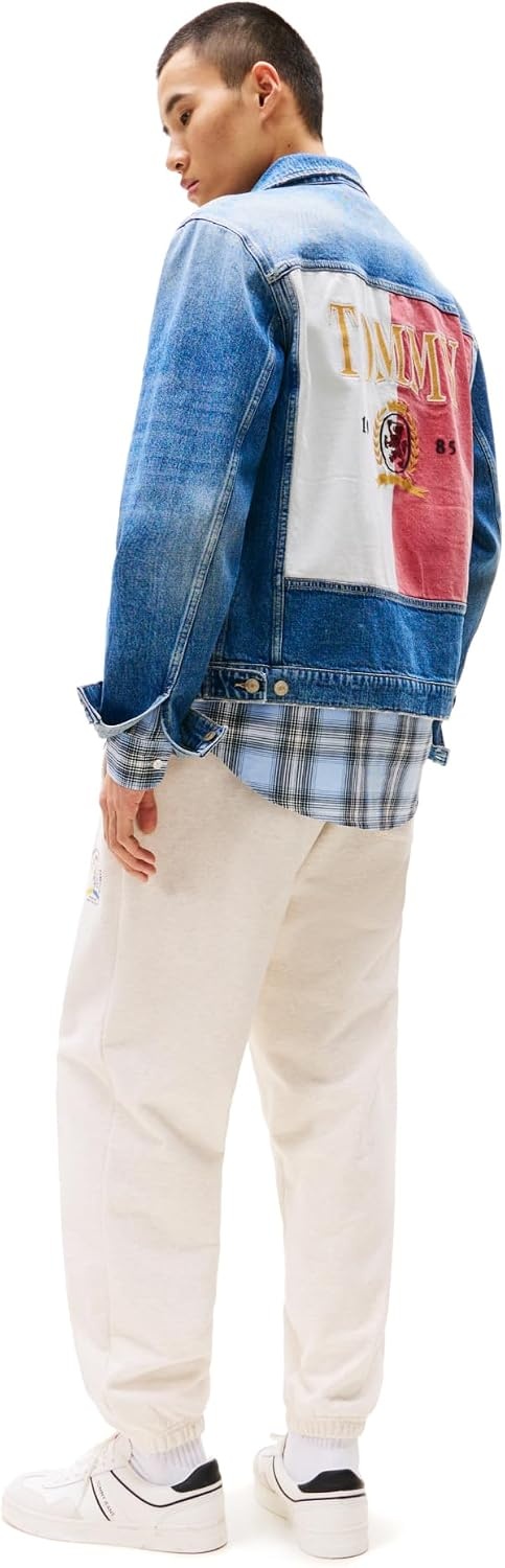 image:imageTommy Jeans Mens Lightweight Denim Trucker Jacket With Embroidered LogoDenim Medium