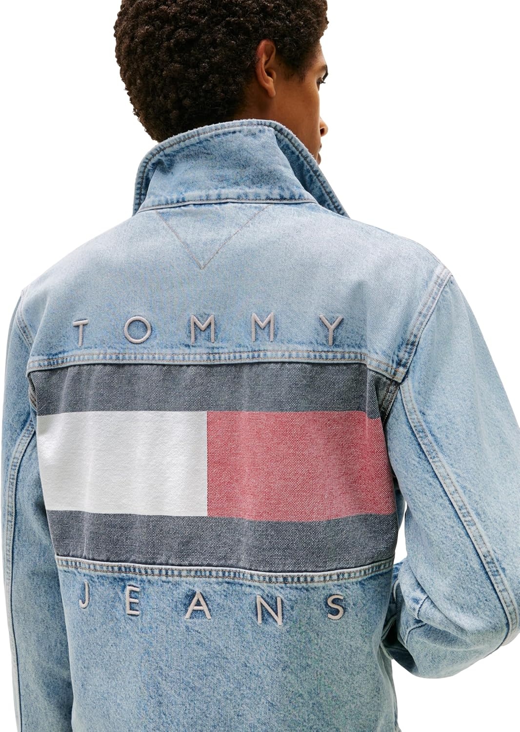 image:imageTommy Jeans Mens Lightweight Denim Trucker Jacket With Embroidered LogoDenim Mid Light Blue