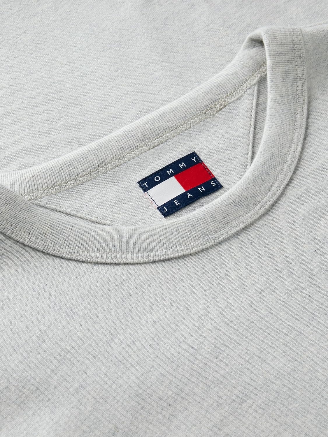 image:imageTommy Jeans Mens Long Sleeve Solid Cotton Graphic TShirtsIce Grey Heather