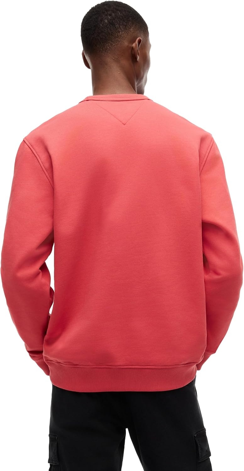 image:imageTommy Jeans Mens Medium Weight Crewneck Sweatshirt With Embroidered Flag LogoAnthem Red