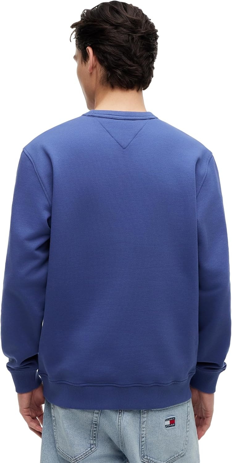 image:imageTommy Jeans Mens Medium Weight Crewneck Sweatshirt With Embroidered Flag LogoBlue Storm