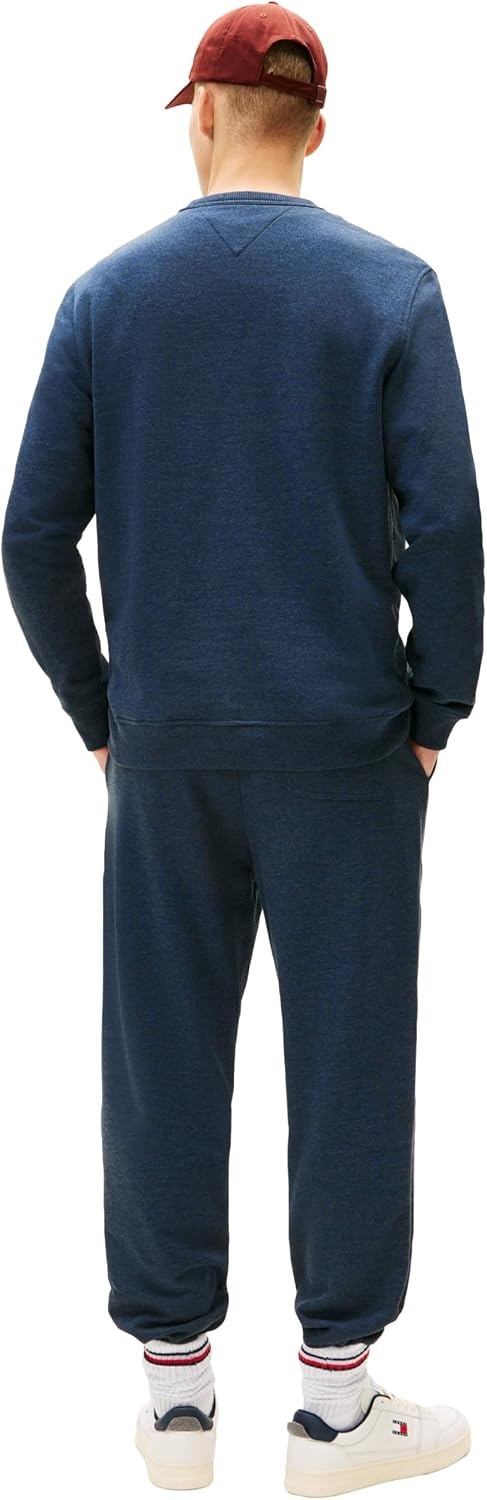image:imageTommy Jeans Mens Medium Weight Crewneck Sweatshirt With Embroidered Flag LogoDark Night Navy Heather